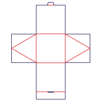 Triangulär horisontell låda - rozkrój