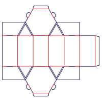 Sexkantig låda - rozkrój