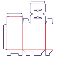 Låda med en klaff och hängare - rozkrój