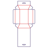Trapetsformad låda med hängare - rozkrój