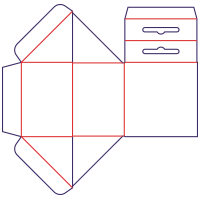 Triangulär låda med hänge - rozkrój