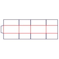 Låda med fyra klaffar - rozkrój