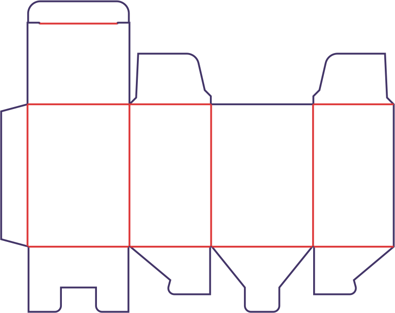 Låda topp 1 klaff, botten med lås - rozkrój