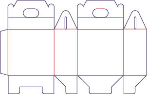 Dekorativ låda med handtag - rozkrój