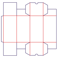 Bokmärkeslåda/limmade klaffar - rozkrój