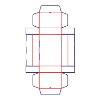 Formad låda 2 fack - rozkrój