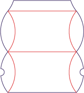 Kuddformad låda - rozkrój